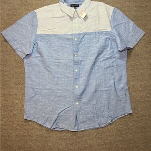 Banana Republic Light Blue and White Casual Shirt